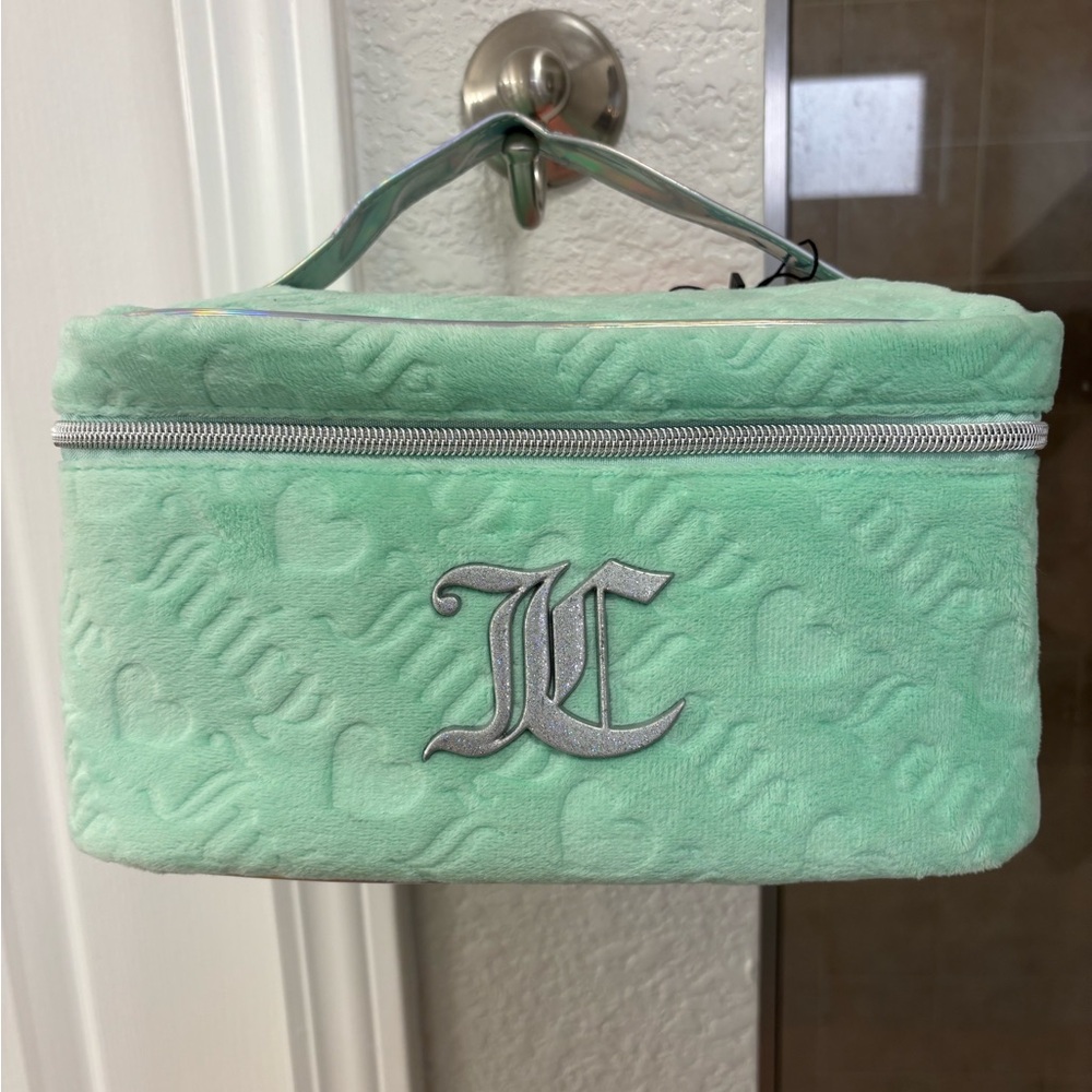 NWT Juicy Couture Mint Green Embossed Cosmetic Bag